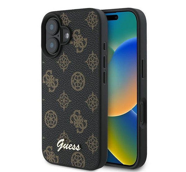 Guess Peony Script Apple iPhone 16 Plus MagSafe kompatibilis tok, fekete akciós termékkép 1