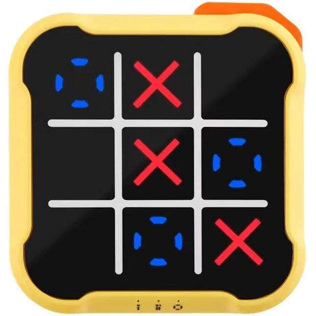 Hordozható elektronikus utazó társas- és stratégiai XO játék, Wooze Tic Tac Toe, sárga akciós termékkép 1
