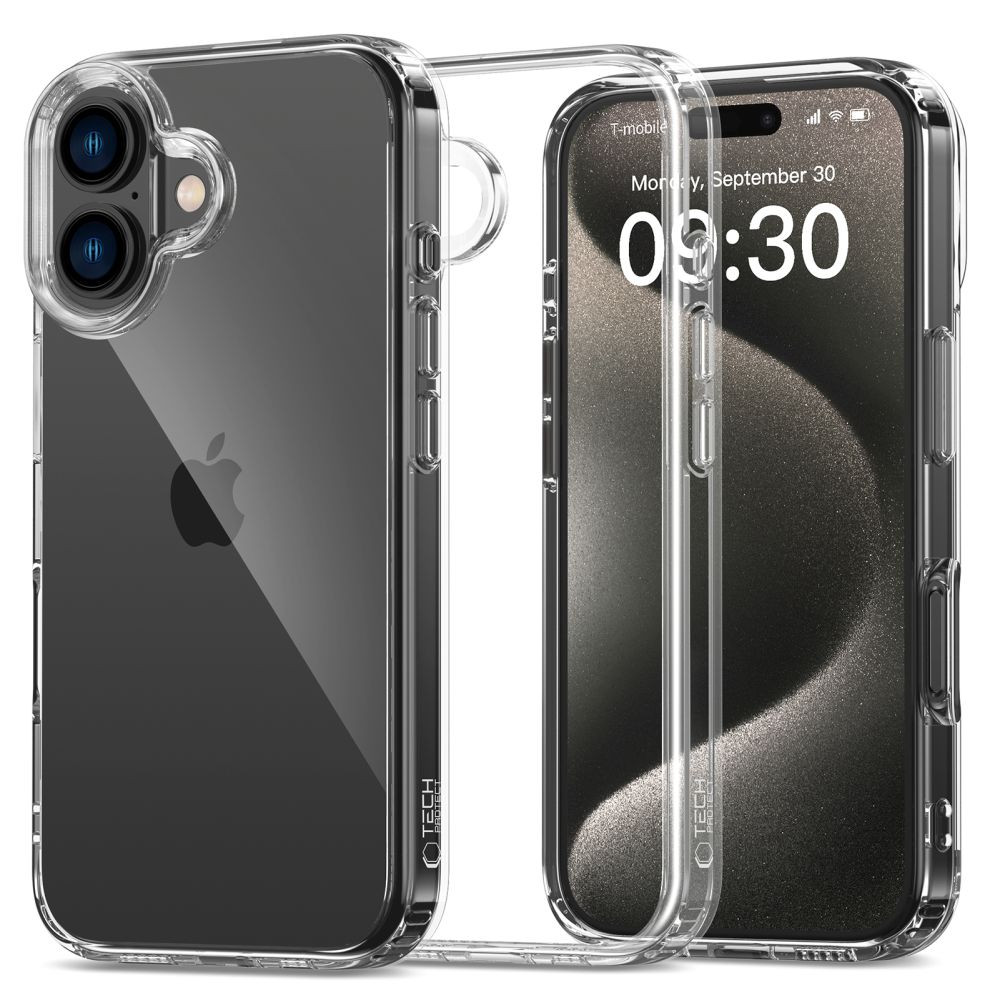 Apple iPhone 16, Műanyag hátlap védőtok + szilikon keret, FlexAir Hybrid, átlátszó akciós termékkép 1